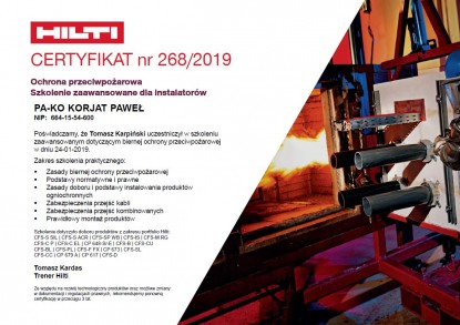 HILTI OCHRONA PRZECIWPOŻAROWA